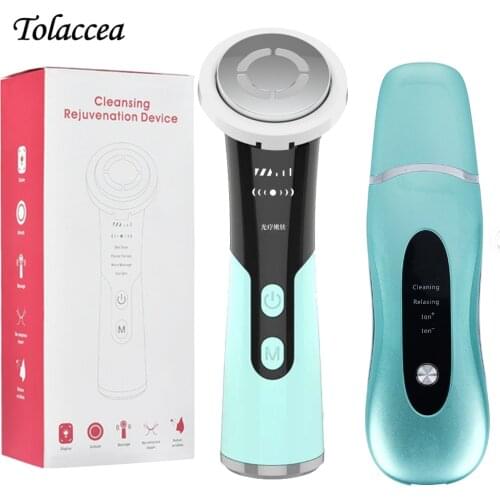 EMS Light Therapy Facial Cleaning Beauty Instrument SkinTag Blackhead Acne Remove Electric Face Cavitation Peeling Skin Scrubber