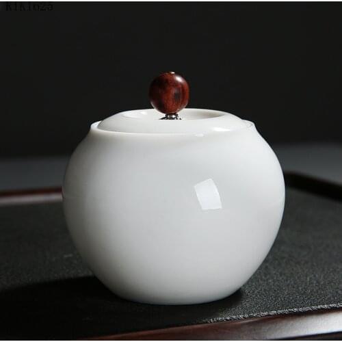 European Style White Porcelain Storage Jar Portable Sealed Tea Caddy Candy Small Object Storage Jar Container Home Decoration