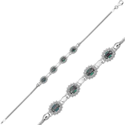 Silver Mystic Topaz Gemstone Bracelet