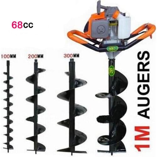 Professional power 68cc 2.5kw gas power post hole digger ground drilling machine earth auger ice auger digging