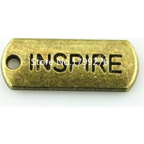 Double Nose Alloy Material Antique Bronze Plated Fitness Inspire Stamped Charm Jewelry Accessories Diy