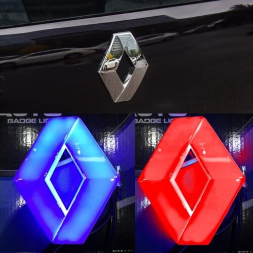 4D Car LED Rear Trunk Emblem Badge Light For Renault Koleos Megane Rear Logo Styling Sticker Lamp Auto Accessories 94mm*75mm