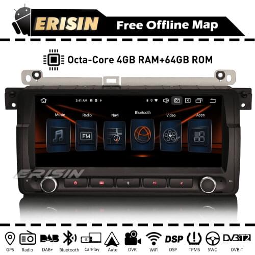 ES8146B 8-Core Car Stereo Android 10.0 Autoradio 8.8" CarPlay GPS DSP Bluetooth OBD DVB-T WiFi 4G TPMS DVR for BMW E46 Rover 75