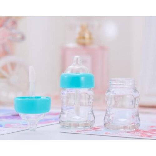 6ml Milk Baby Bottle Plastic Lipgloss Empty Tube Cosmetic Novelty Nipple Lip Gloss Packaging Container LX3260