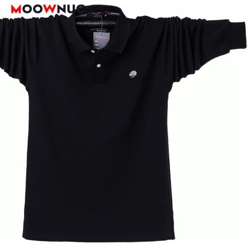 Long Sleeve Polo Male 2021 Summer Fashion High-Quality Polo Shirt Men Solid Business Casual Hombre Cotton MOOWNUC 6XL 7XL 8XL