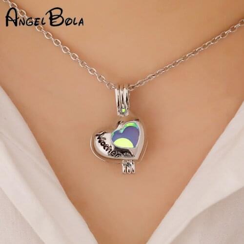 Mothers Day Gift Pendant Chain Necklace Perfume Essential Oil Diffuser Stone Pearl Cage Floating Locket Charms for Oyster