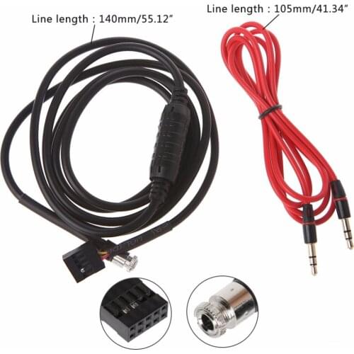 3.5mm AUX Input Mode Cable + MP3 Cable Female Dash Mountable Socket for BMW E46 98-06 Aux-in Audio Adapter Cable for Phone