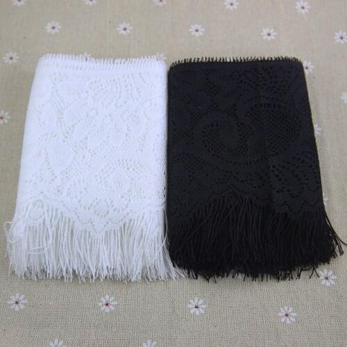 White and black Eyelash Lace 10.5cm width 2.5 meter for one strip non-Stretch crafts Sewing Lace Trim garment accesorries
