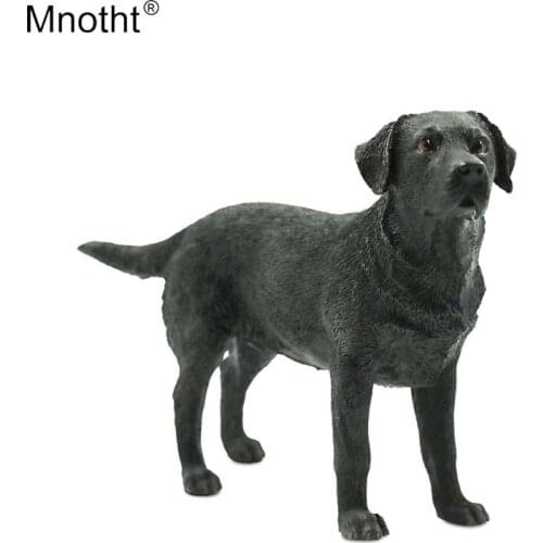 Mnotht Animal Model 1/6 Black Labrador Simulation Dog Vehicle Craft Toy Scene Accessory for Action Figure Gift Collection m3n