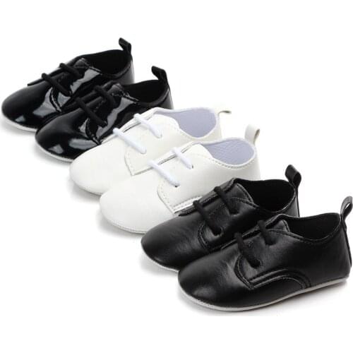 Fashion Brand Baby Crib Shoes for Boy Toddler Girls Shoes First Step PU Leather Solid Infant Ballet Mary Jane Shoes 0-18 Months