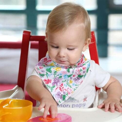 Bib Feeding Towel Pure Cotton Baby Flower Saliva Towel Children\s Scarf Smoothie