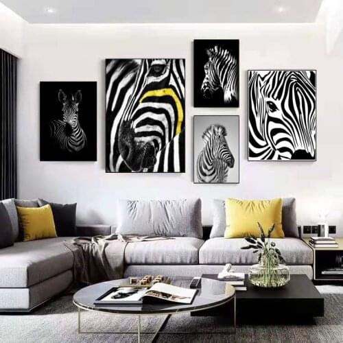Nordic Porch Decorative Painting Bedroom Living Room Mural Creative Zebra Animal Modern Minimalist Restaurant Prints