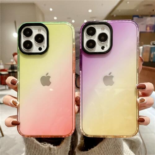 Neon Bumper Shockproof Clear Case for iPhone 12 Pro Max Silicon Cover for iPhone 11 7 8 Plus XR XS X SE 2020 12 Mini fluor Cases