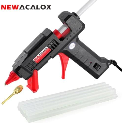 NEWACALOX EU/US 60W 100W DIY Hot Melt Glue Gun Industrial Copper Nozzle Gluegun 10pc 11mm Glue Gun Sticks Arts DIY Repair Tool