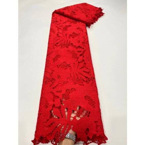 Latest African Cord Guipure Lace Fabric 2021 French Net Lace Fabric High Quality Milk Silk Water Soluble Lace Fabric For Wedding