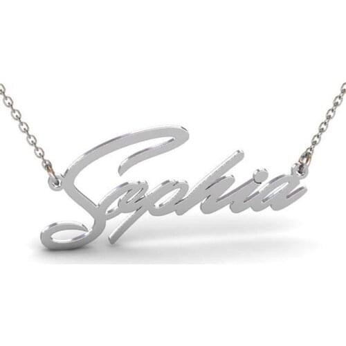 Ufine Personalized Cursive name or words fashion name pendant Necklace cooper high quality pendant necklace N2148
