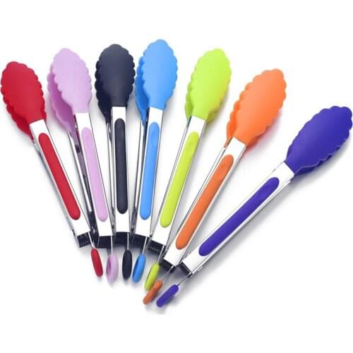 Food Tongs Heat-resistant barbecue clips Stainless steel silicone Non-slip grilling bbq tools pliers Heat resistance 230 degrees