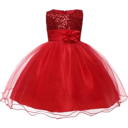 Sequin Flower Girls Dress Brilliant Formal Occasion First Communion Dresses Ball Gown Stunning Pageant Prom Dress For Children