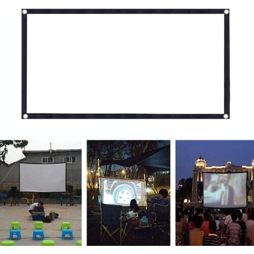 72/84/100/120 150 inch 16:9 Portable Folding Curtain Projector Film Video Screen Home Outdoor Office 3D HD Projector Screen