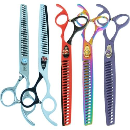 22 Teeth 8.0 Inch Professional Pets Dog Grooming Scissors Pet Thinning Tijeras Japan 440c Pet Thinning Shears for Groomer B0059A