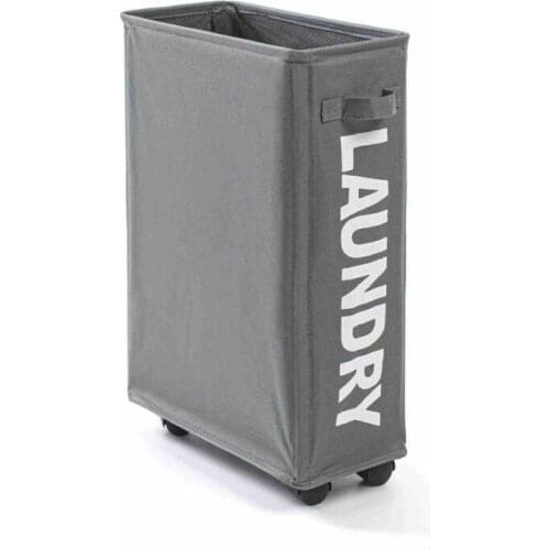 Rolling Laundry Basket on Wheels Laundry Hamper Washing Dirty Clothes Bin with Wheels Thin Laundry Storage Foldable