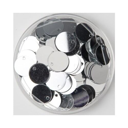 50g 8mm Silver Flat Round Sequins For Craft PVC DIY Garment Sewing Wedding Accessories With 1 Side Hole Confetti Spangles
