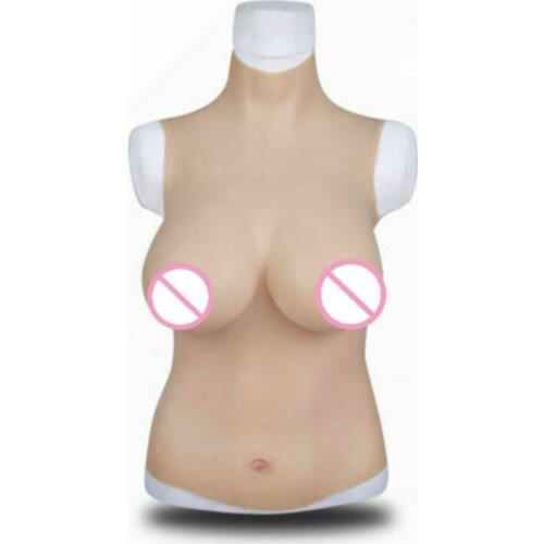 Silicone Breast Forms Half BodySuit Breastplate for Crossdresser Breast Enhancer