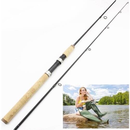 1.8m wooden handle fishing rod Carbon Trout lure fishing Spinning lure rod lure wt 7-28g M power fast spinning rod 2 section