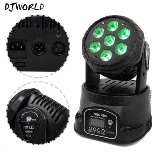 LED Moving Head Light 7x12W Lyre Wash Mobile 4In1 RGBW Professional DMX512 DJ Lights Sound Active For Disco KTV Club Bar Party