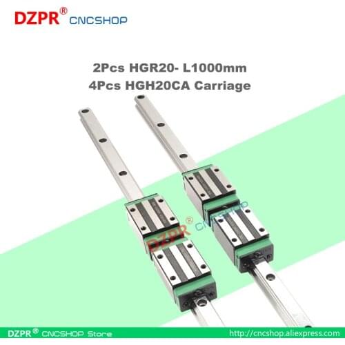 Precision Linear Guide HGR20 1000mm 39.37in Rail HGH20CA Carriage Slide for CNC Engraving robot Woodwork laser textile machine