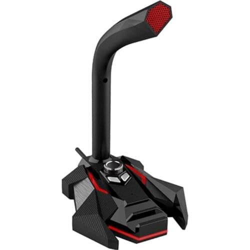 USB Computer Microphone Plug & Play Omnidirectional Dual Mic with Game Atmosphere LED Lights Compatible with Windows/Mac