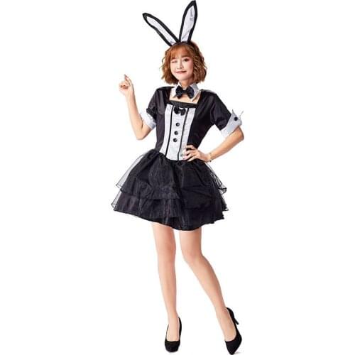 Pettiskirt Stage Women Halloween Magician Costumes Female Bunny Girl Cosplay Carnival Purim Nightclub Bar Role Play Party Dress