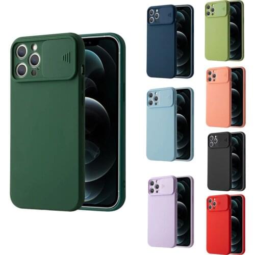 YUTOWO Push Window Luxury Candy Color Phone Case For iPhone 12 Pro 11 Pro XS MAX X XR 7 8 Plus SE 2020 Soft Silicone Back Cover