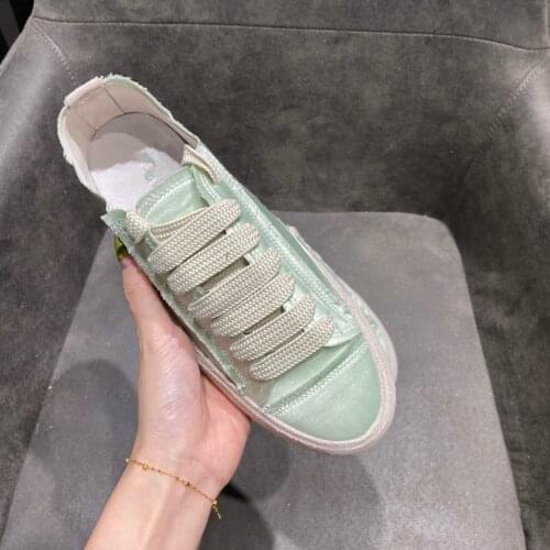 2021 Woman Shoes Summer Sporty Sneaker Lace-Up Genuine Leather Designer Hot Sneakers
