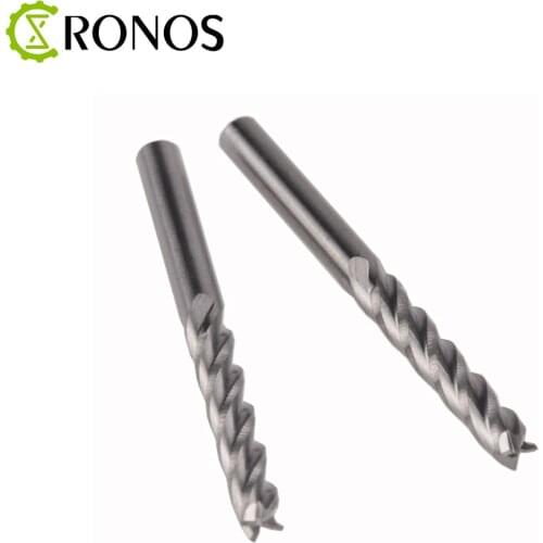 10pcs Flute 3.175*12*38 CNC Router Bits One Flute Spiral End Mills Carbide Milling Cutter Spiral PVC Cutter