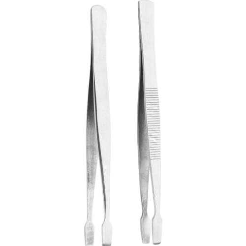 2Pcs Precision Tweezer Stainless Steel Hand Tools For Eyebrow Eyelash Extension, Nail Art, Manual Work And Leisure