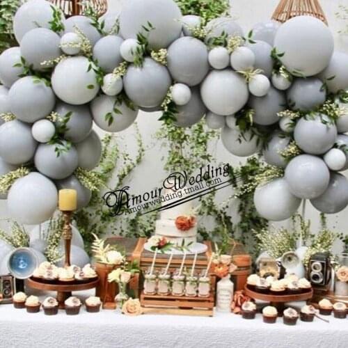 20pcs new popular 12inch gray balloon mixed color matte latex helium inflatable ball wedding birthday party decorative balloons