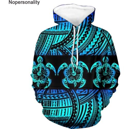 Nopersonality 3D Print Kanaka Polynesian Tribal Tattoos Turtle Woman Harajuku Streetwear Female Funny Casual Hoodies