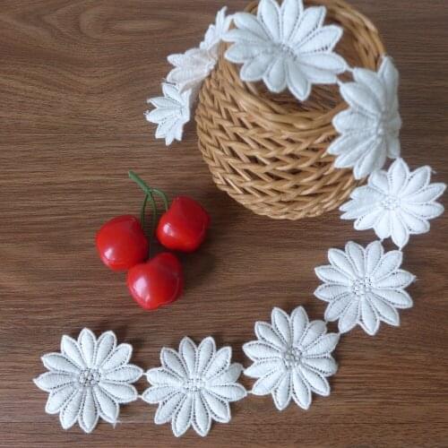 5 Yards/lot Cotton Flower Lace Trim Venice Lace Ribbon Garment Accessories Applique Sewing Craft Free Shipping