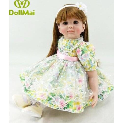 60cm Silicone Vinyl Reborn Baby Doll 24inch real baby Princess Toddler girl Doll Birthday Gift For Kid oyuncak bebek