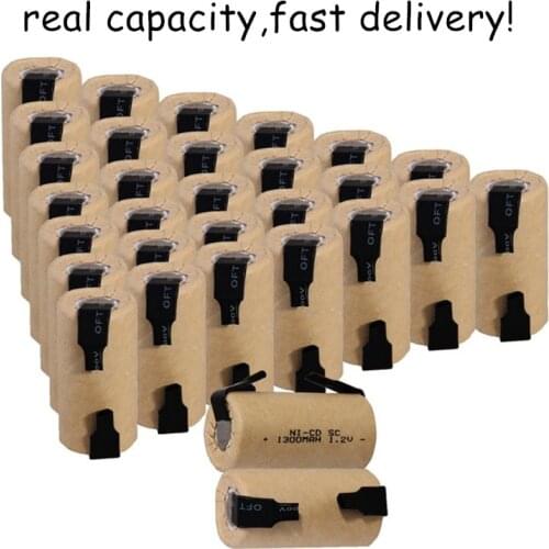 30 pcs SC batteries power tool battery for bosch for makita for hitachi SUBC rechargeable batteries 1300mah nicd 42.5mm*22mm