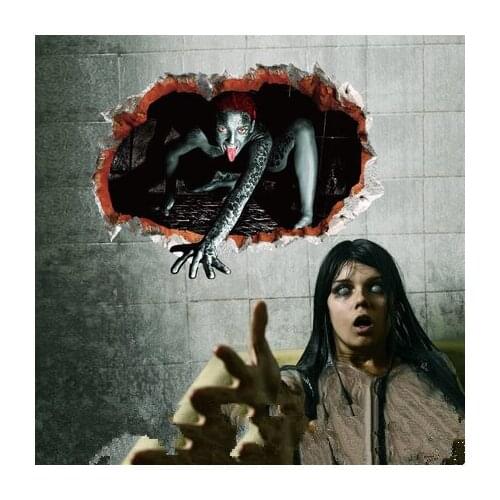 Halloween Decorative Wall Sticker Ghost Festival Horror Scene Arrangement Props Wall With Removable Cartoon Stickers