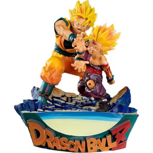 Dragon Ball Figure Son Goku and Son Gohan Anime Model Gift Anime Character Father and Son Shock Wave 17cm Dolls Childrens Toys