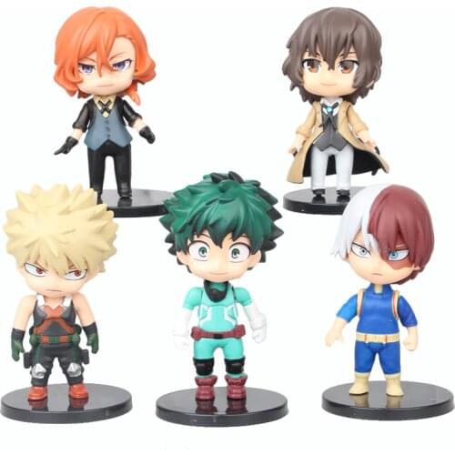 5pcs/set My Hero Academia Figure Toy Midoriya Izuku bakugo katsuki Todoroki Shoto Iida Tenya PVC Figures Toys 10cm
