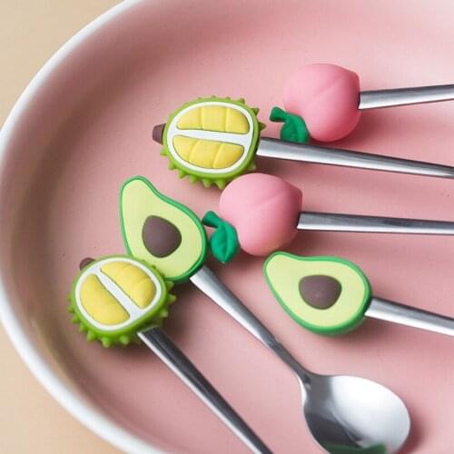 Fruit-shaped stainless steel fruit fork creative stainless steel dessert spoon fruit fork avocado stainless steel fruit spoon
