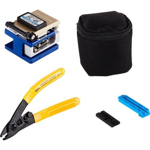 FTTH Tool Kit Fiber Optic Splice Fiber Cutter Optical Fiber Cleaver Cutter Tool Kit FC-6S High Precision +bag +CFS-2
