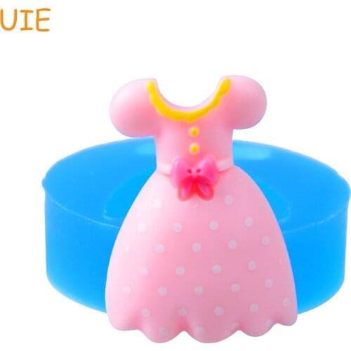 FYL045U 40.3mm Girl Dress Flexible Silicone Mold - Fondant, Sugarcraft, Baking Tools, Chocolate, Resin, Candle, Gum Paste, Soap