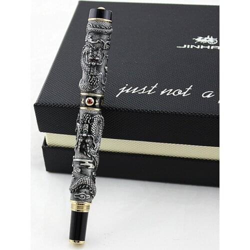 JINHAO Luxury Senior gifts Eastern Dark bronze Dragon medium Nib Fountain pens New office Business school writing pen