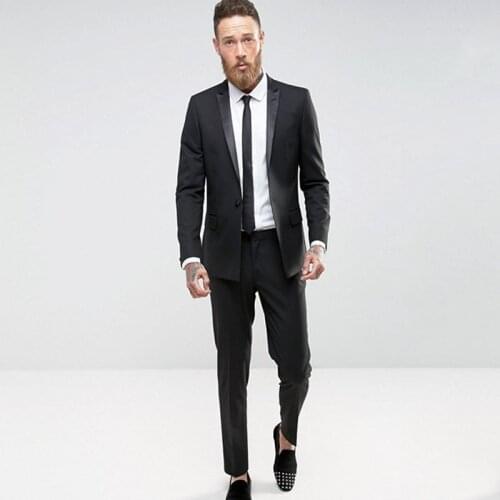 Custom Made Classic Black Men Suits Pants Business Suit Man Blazers Single Breasted 2 Piece Latest Designs Custome Homme Ternos