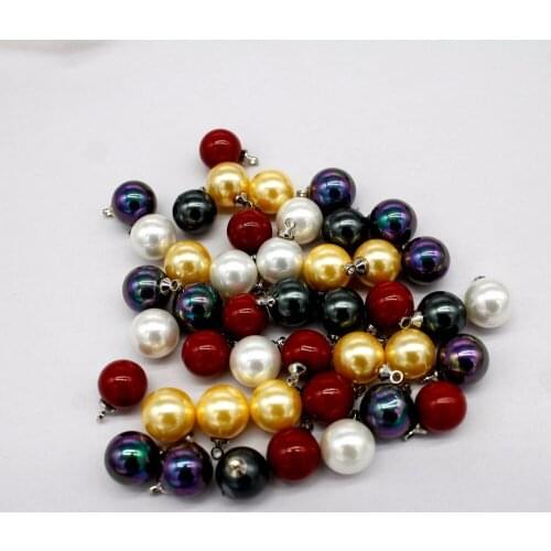 Shell Bead mother Pearl Half Hole Round DIY Jewelry Making Loose Beads 10pcs